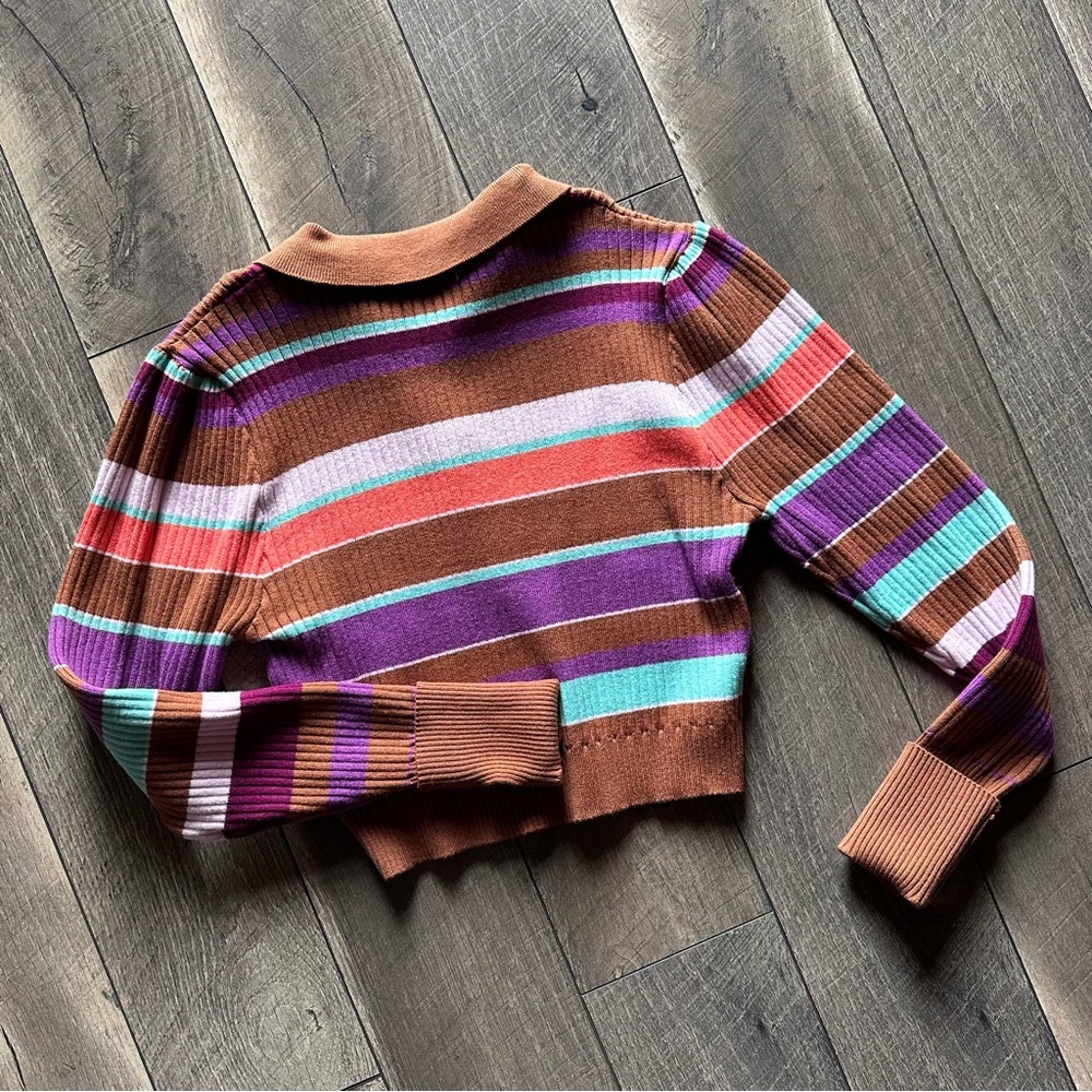 White Birch Striped Collared Pullover Sweater - image 6